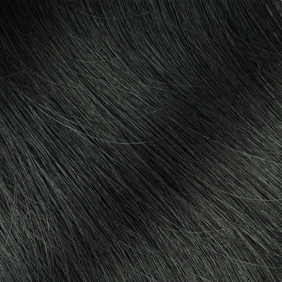 INH Professional Jet Black #1 hair extension color swatch